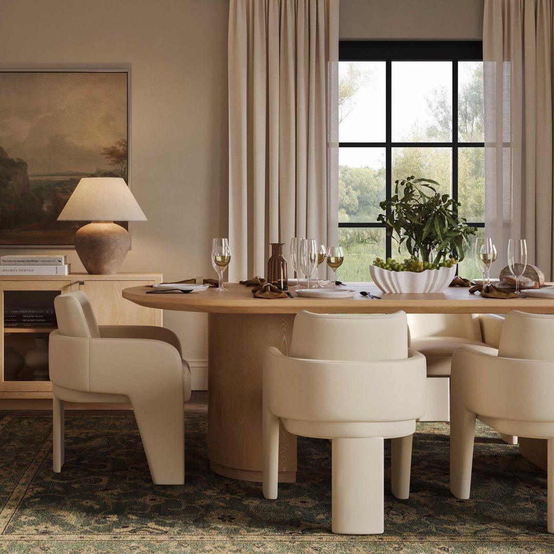 Marlow 102" Natural Wood Oval Dining Table