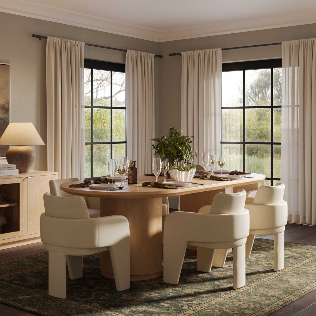Marlow 102" Natural Wood Oval Dining Table