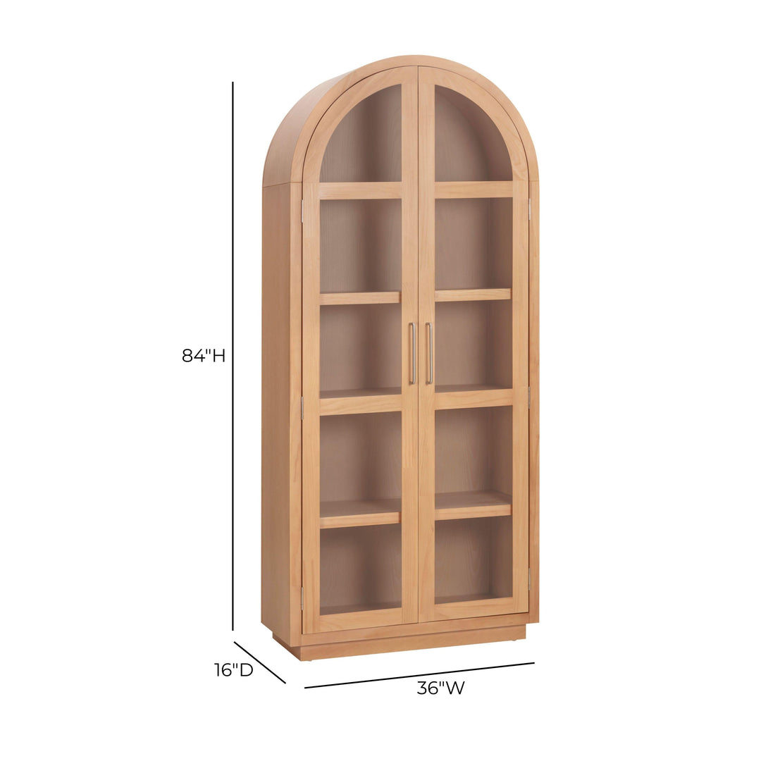 Marlow Natural Wood Display Cabinet