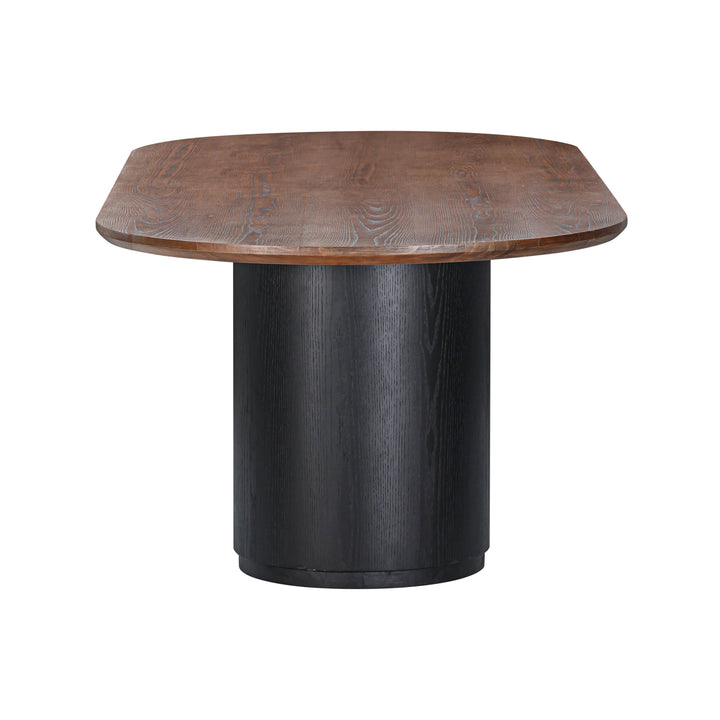 Marlow 102" Black &amp;amp; Brown Two-Tone Wood Oval Dining Table