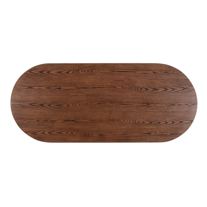 Marlow 102" Black &amp;amp; Brown Two-Tone Wood Oval Dining Table