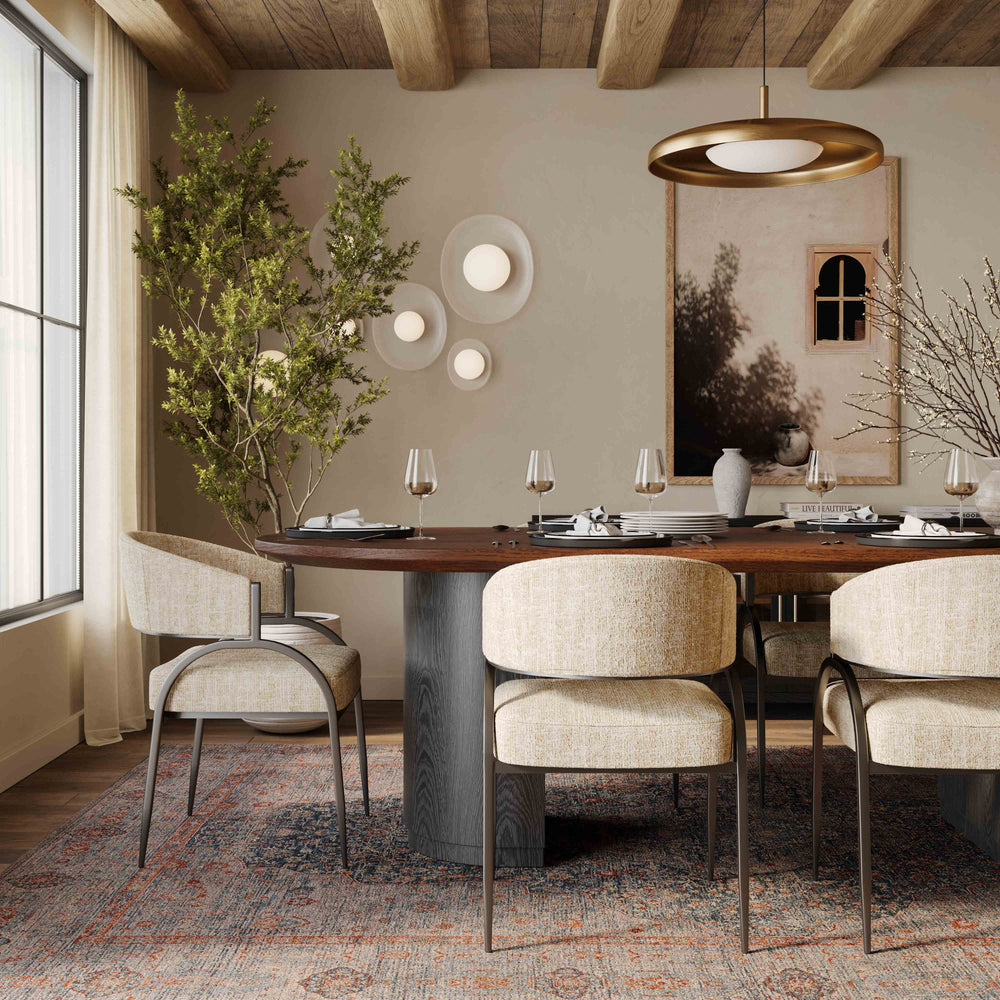 Marlow 102" Wood Oval Dining Table