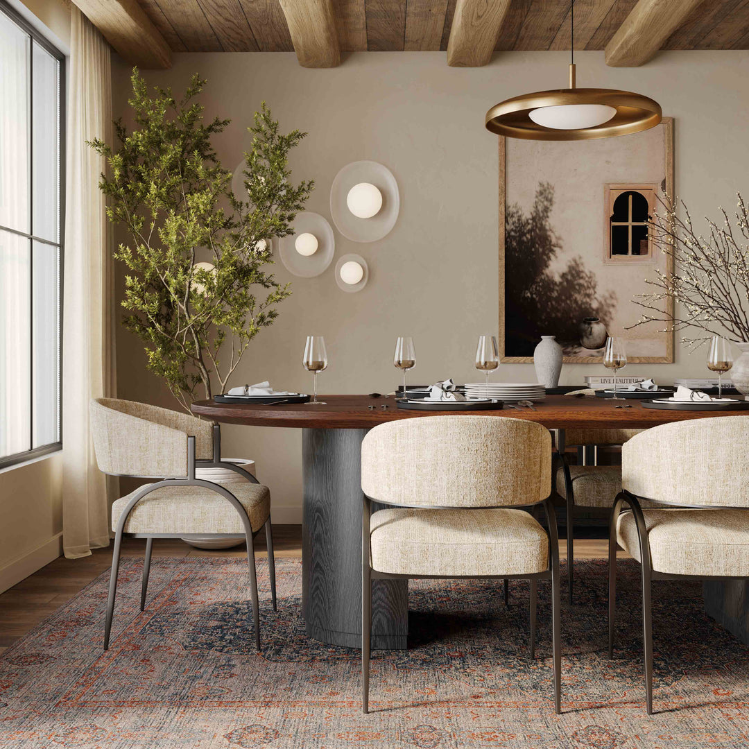Marlow 102" Black &amp; Brown Two-Tone Wood Oval Dining Table