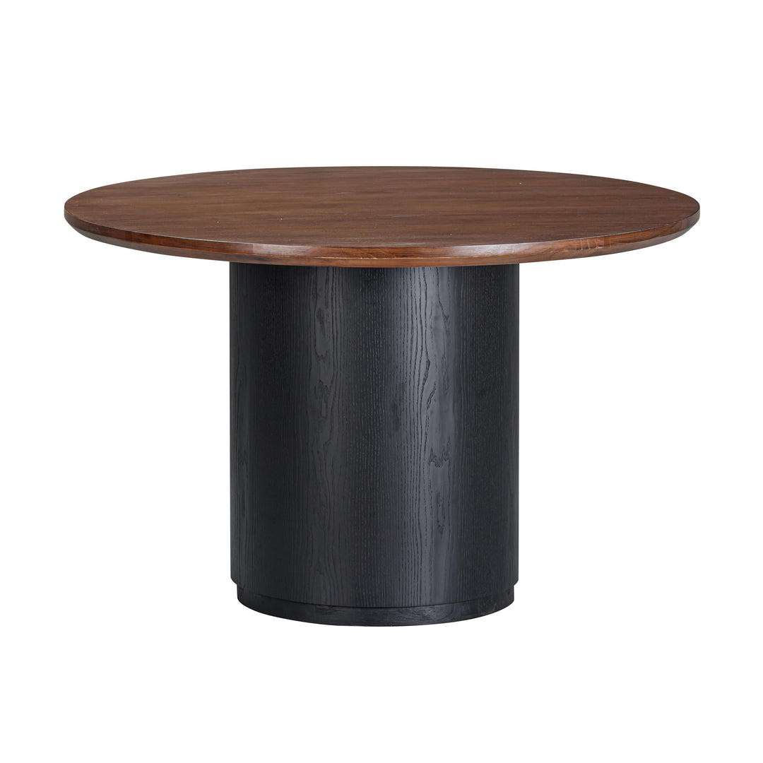 Marlow 48" Black &amp; Brown Two-Tone Wood Round Dining Table