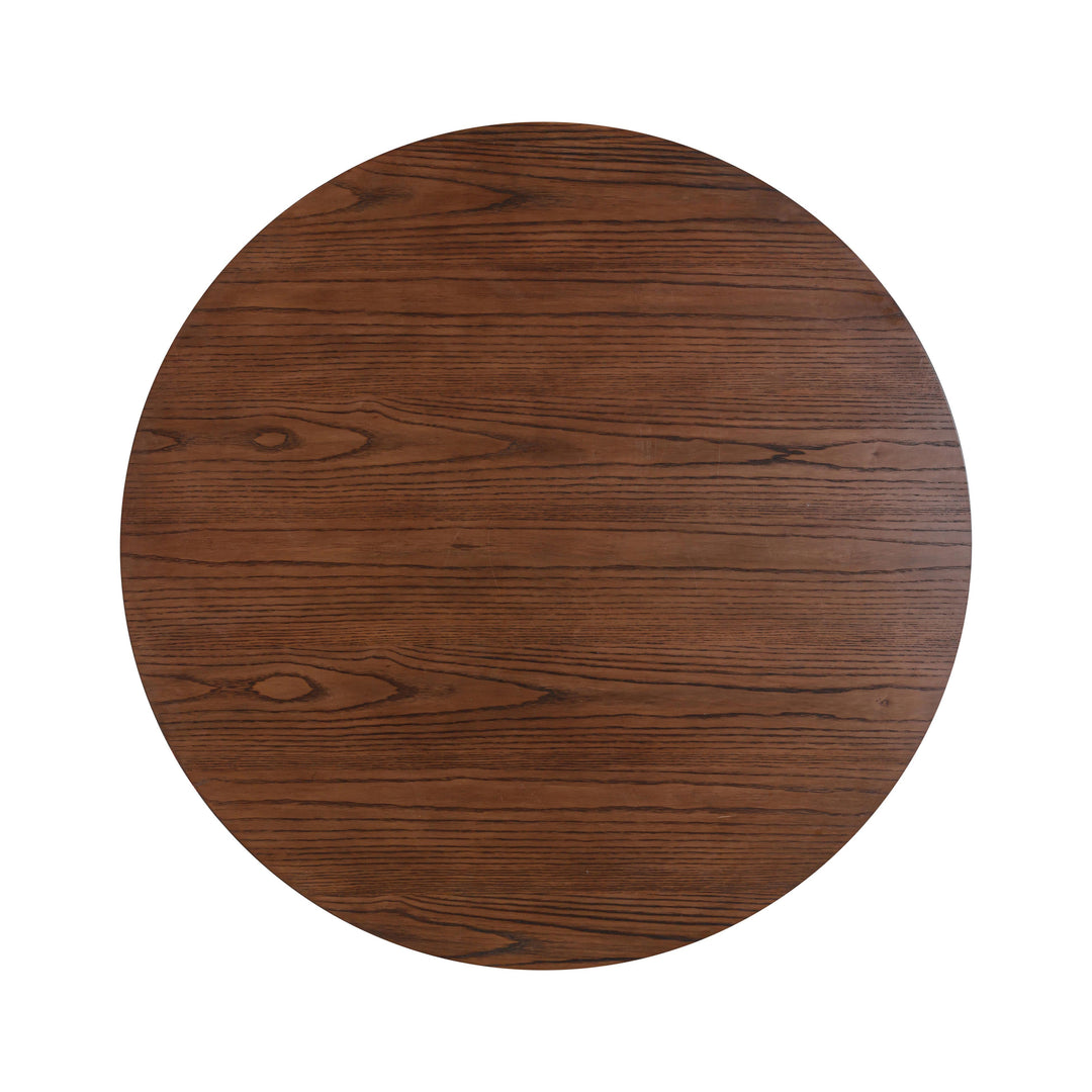 Marlow 48" Black &amp; Brown Two-Tone Wood Round Dining Table