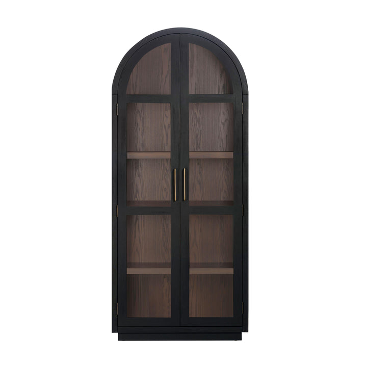 Marlow Black &amp;amp; Brown Two-Tone Wood Display Cabinet
