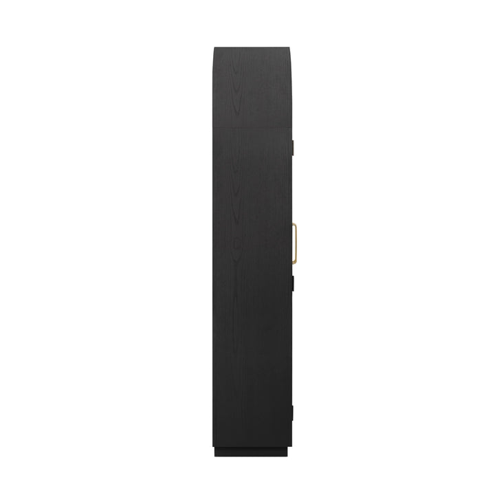 Marlow Black &amp;amp; Brown Two-Tone Wood Display Cabinet