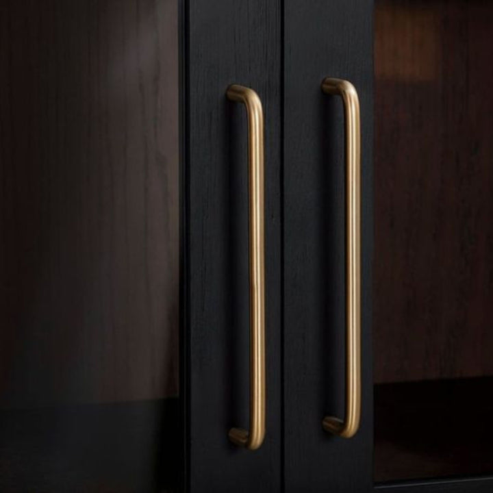 Marlow Black &amp;amp; Brown Two-Tone Wood Display Cabinet