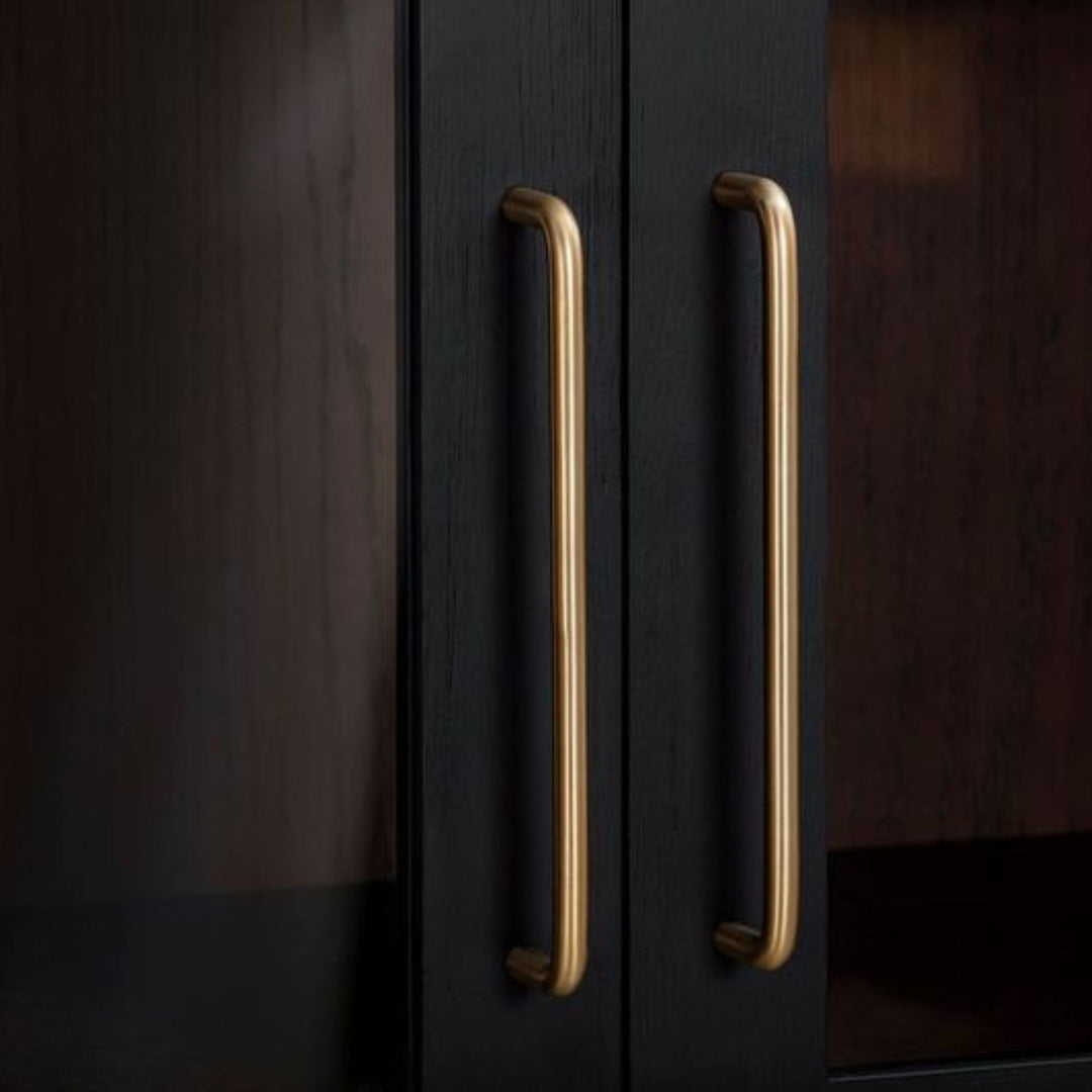 Marlow Black &amp; Brown Two-Tone Wood Display Cabinet