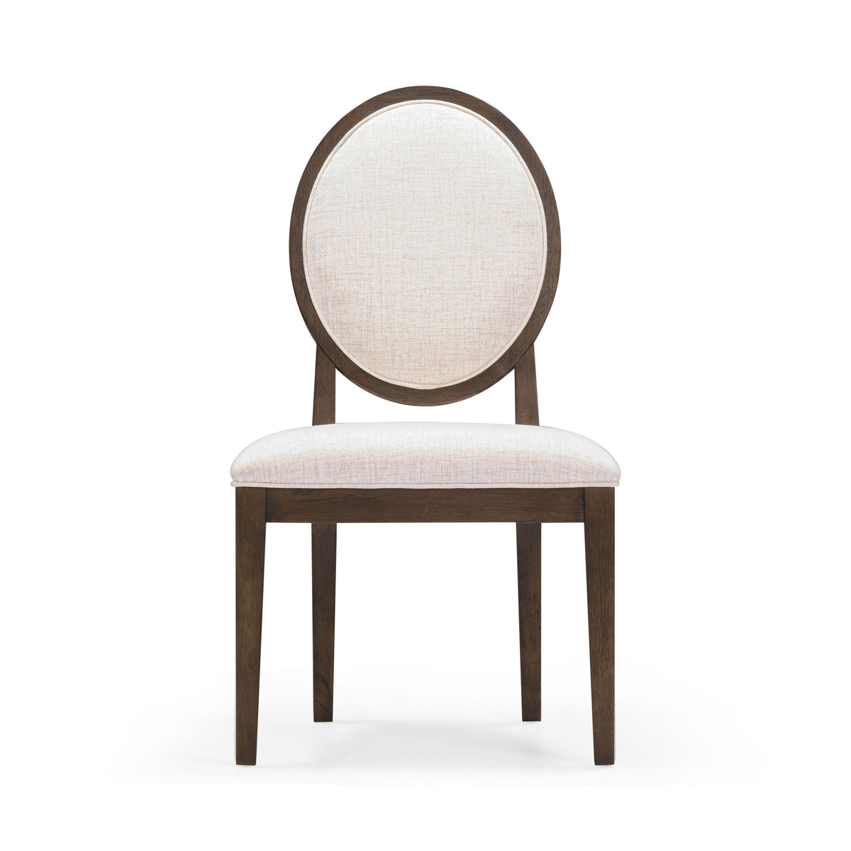 Mila Dark Brown and Beige Performance Fabric Dining Chair - Set of 2