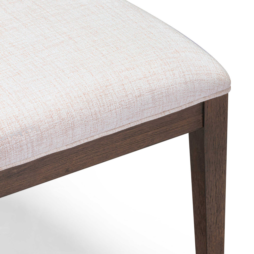 Mila Dark Brown and Beige Performance Fabric Dining Side Chair - Set of 2