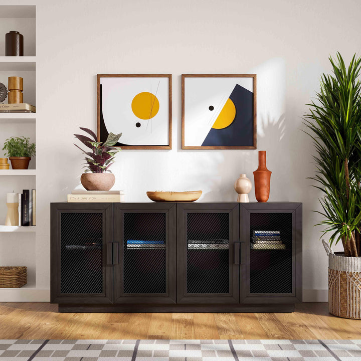 Nolan 72" Black Wood Console