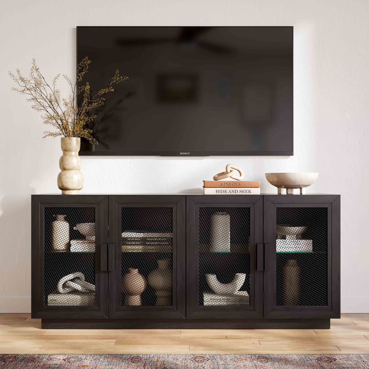 Nolan 72" Black Wood Console