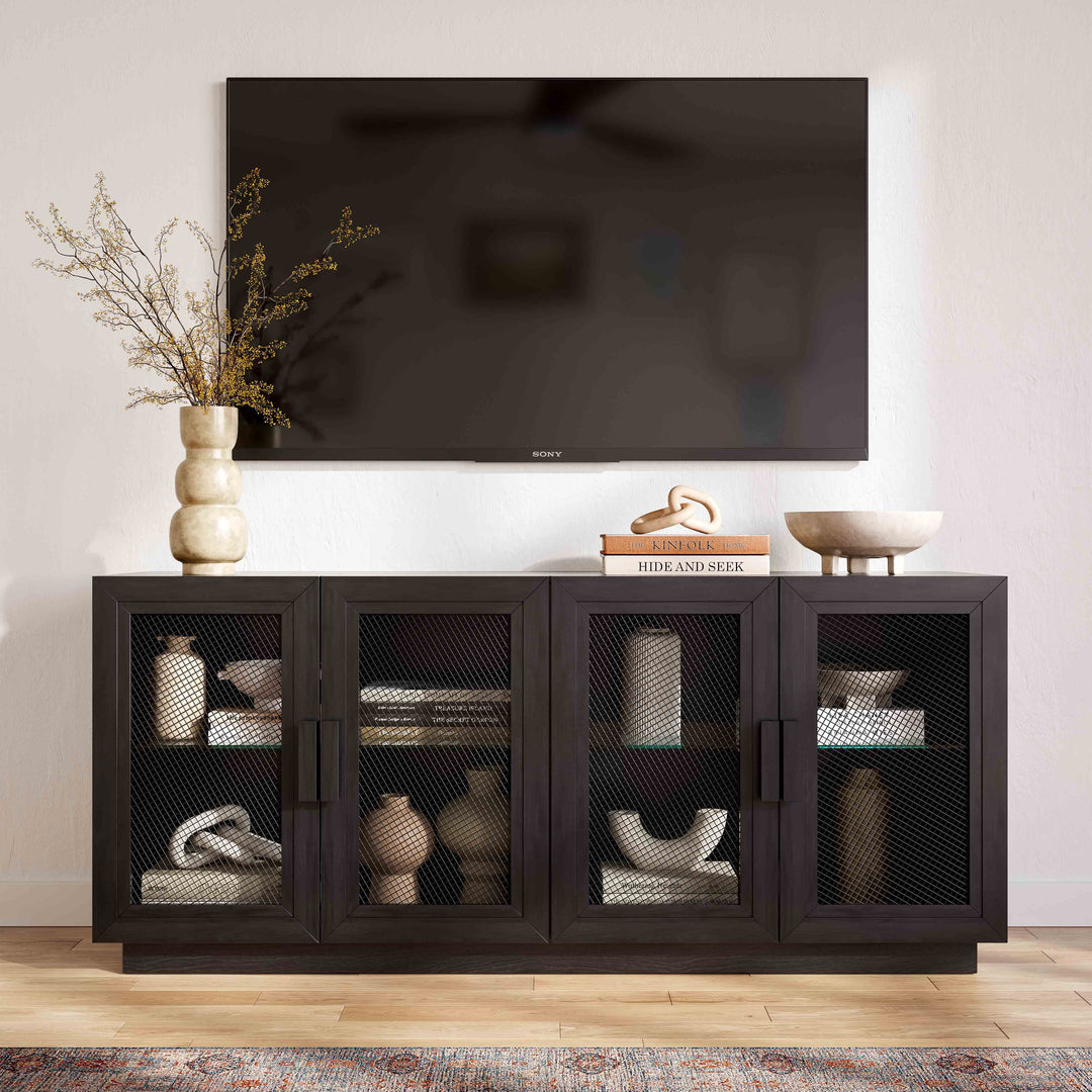 Nolan 72" Black Wood Console