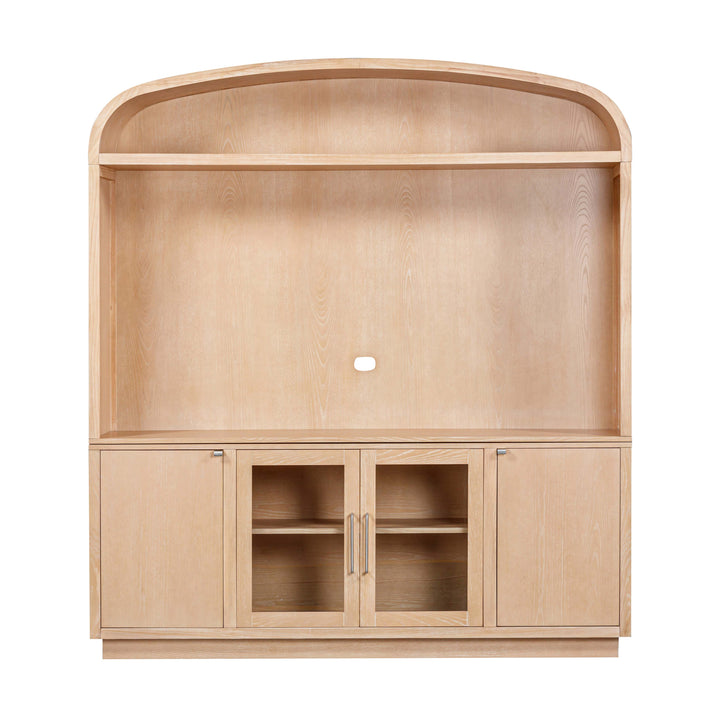 Marlow 77" Natural Wood Entertainment Center