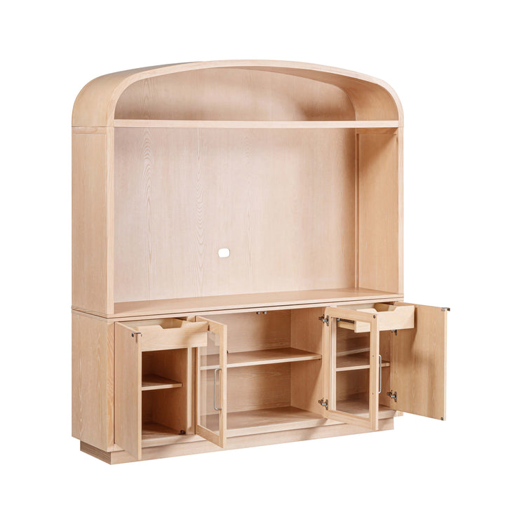 Marlow 77" Natural Wood Entertainment Center