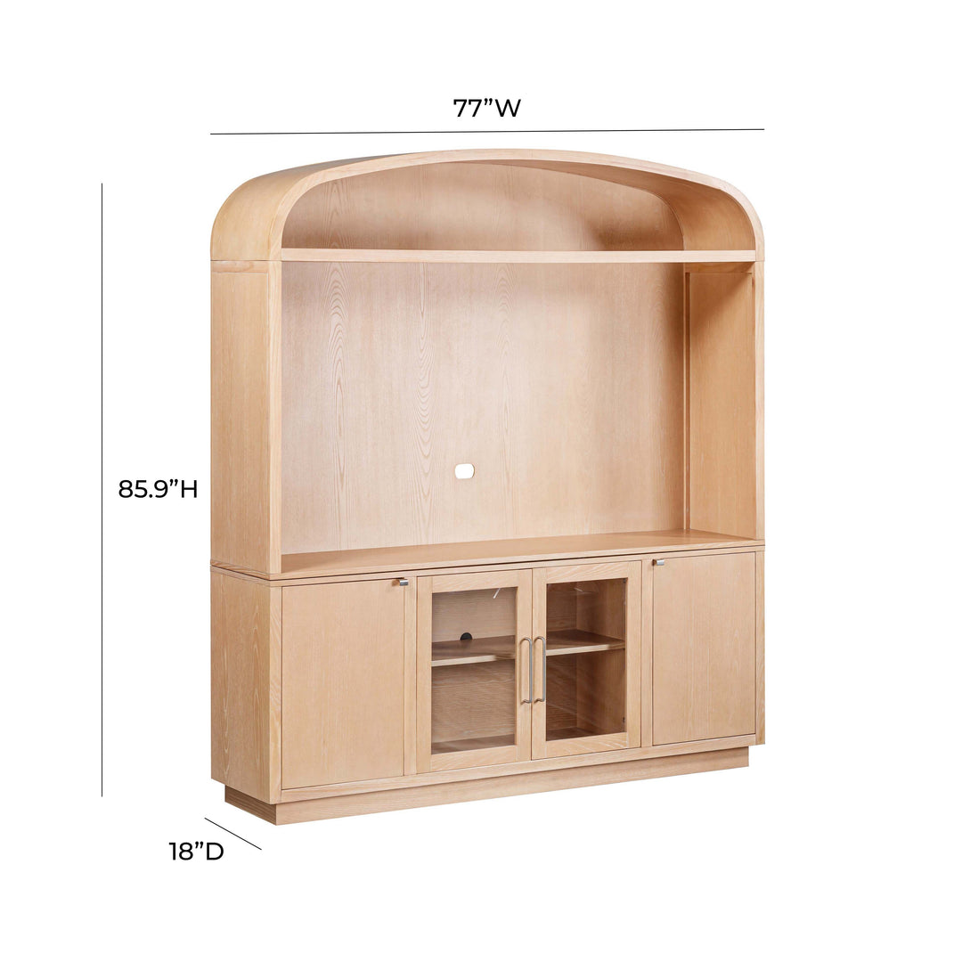 Marlow 77" Natural Wood Entertainment Center