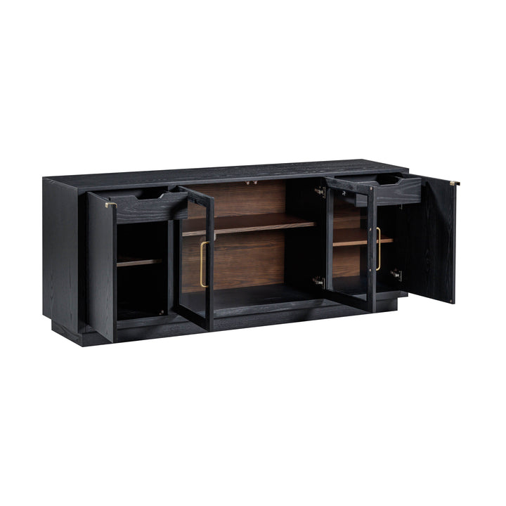 Marlow 77" Black Wood Media Console