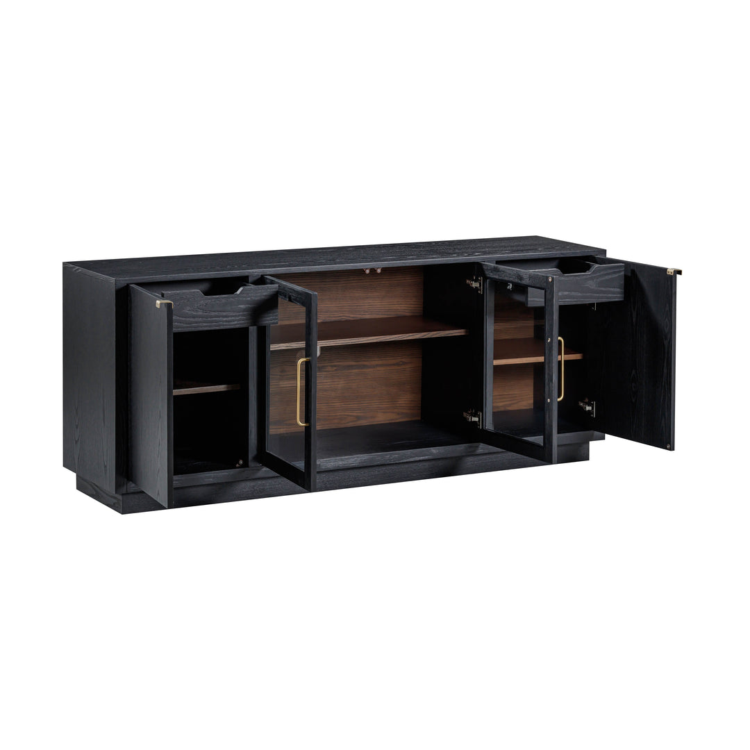 Marlow 77" Black Wood Media Console