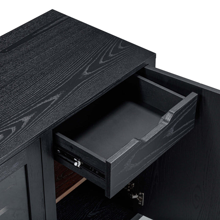 Marlow 77" Black Wood Media Console
