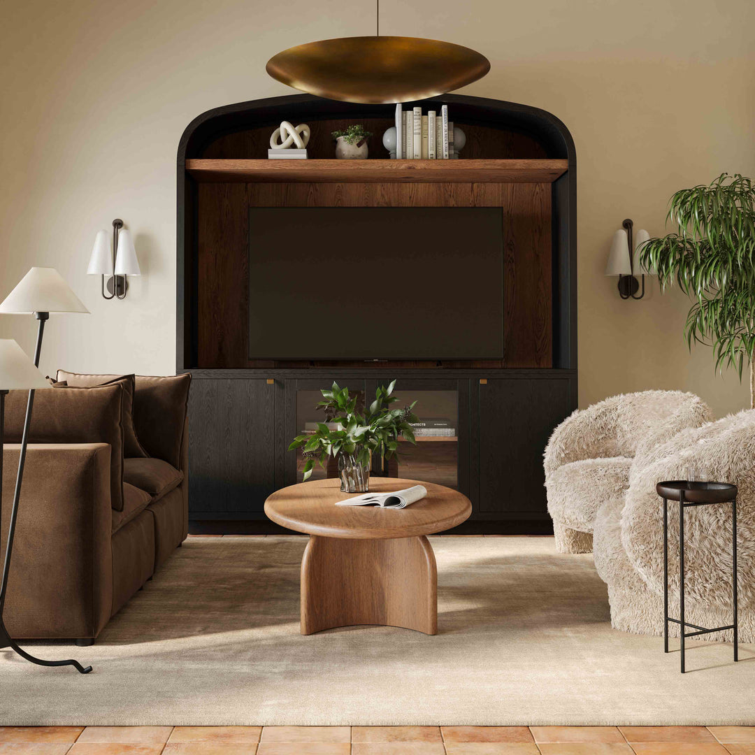 Marlow 77" Black Wood Entertainment Center