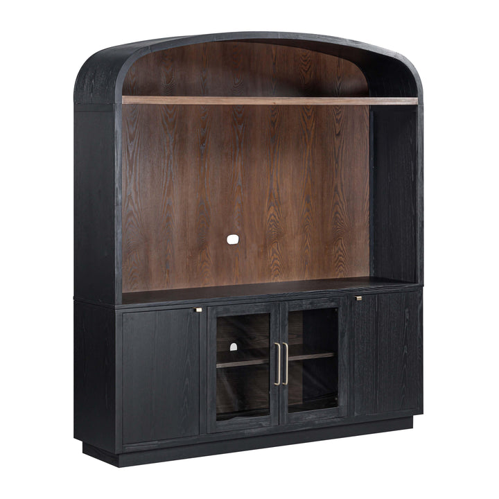 Marlow 77" Black Wood Entertainment Center