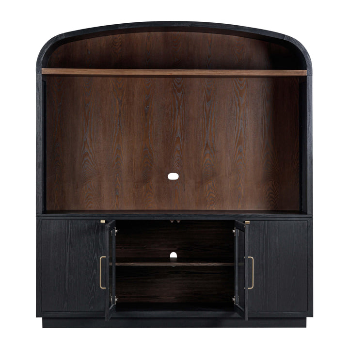 Marlow 77" Black Wood Entertainment Center