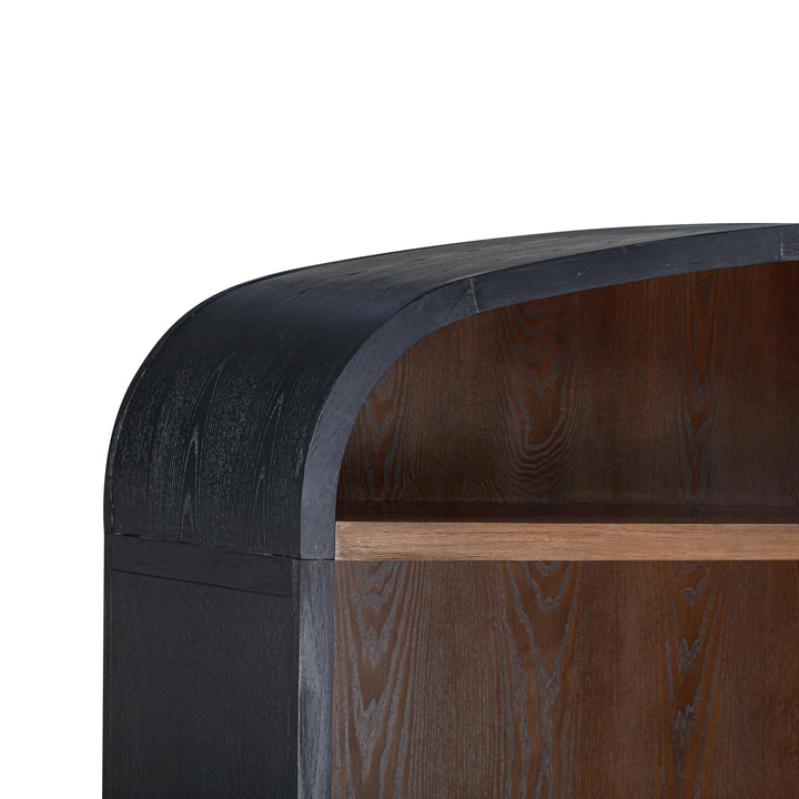 Marlow 77" Black Wood Entertainment Center