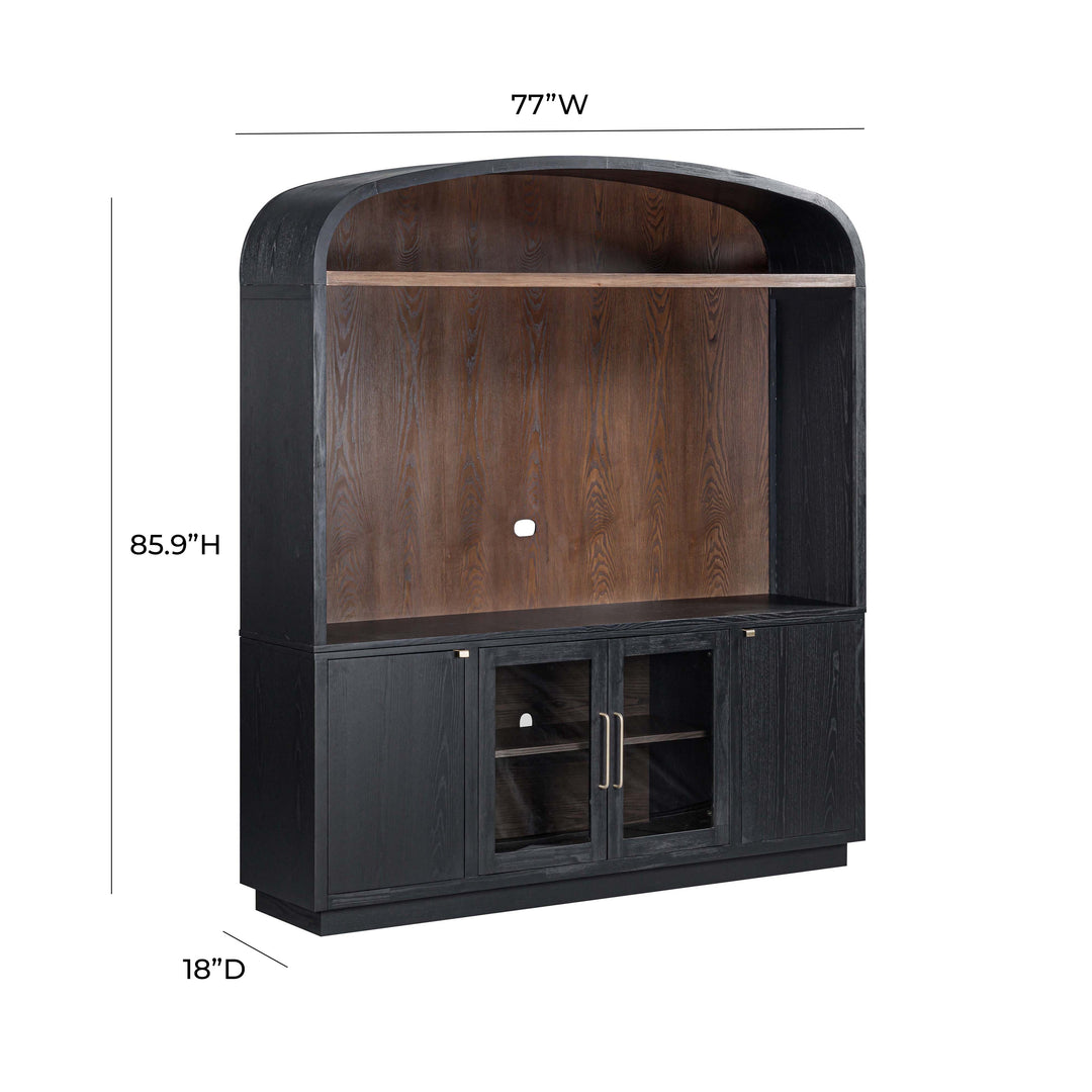 Marlow 77" Black Wood Entertainment Center