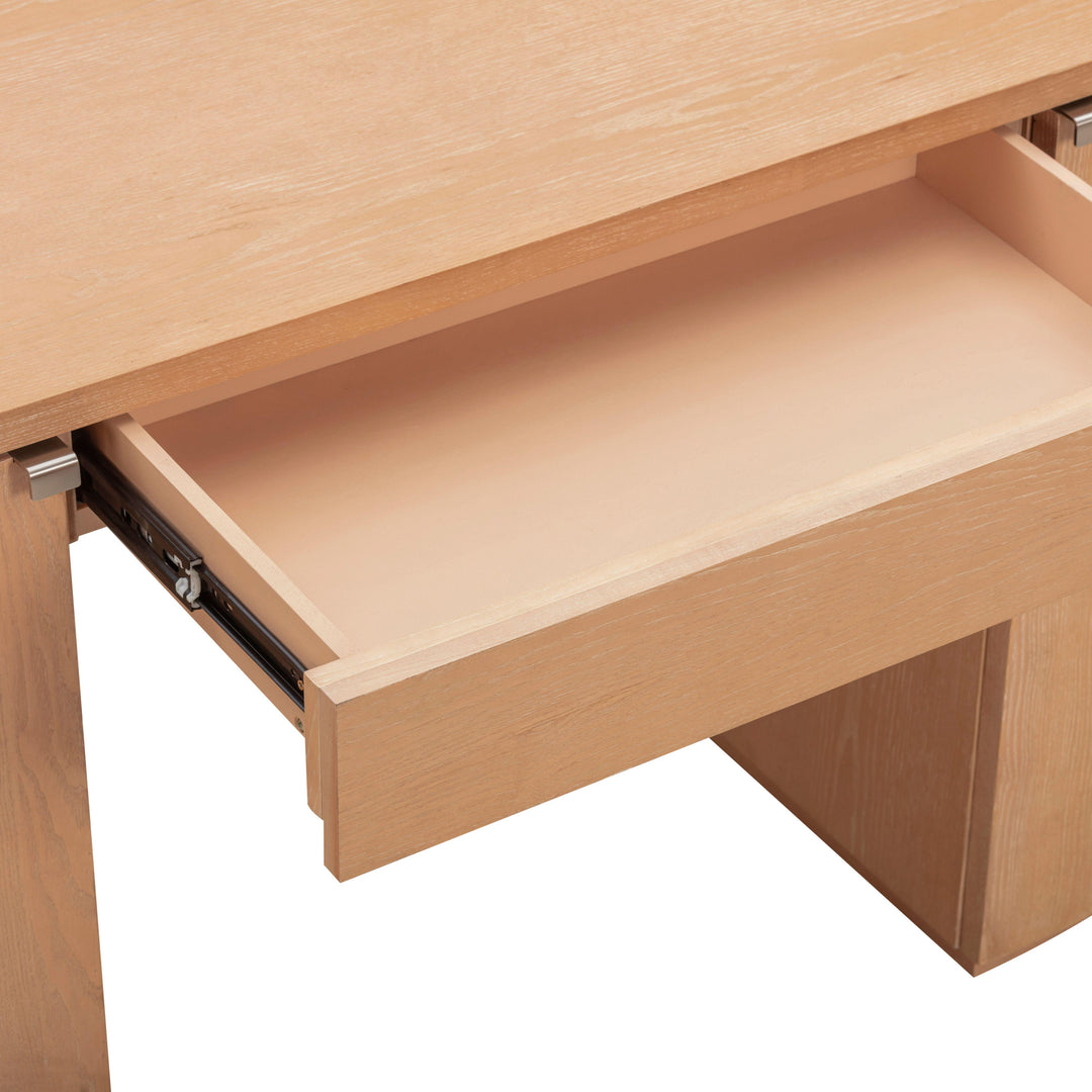 Marlow 64" Natural Wood Executive Desk With Storage