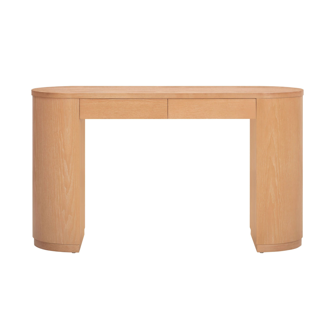Marlow 52" Natural Wood 2-Drawer Writing Desk