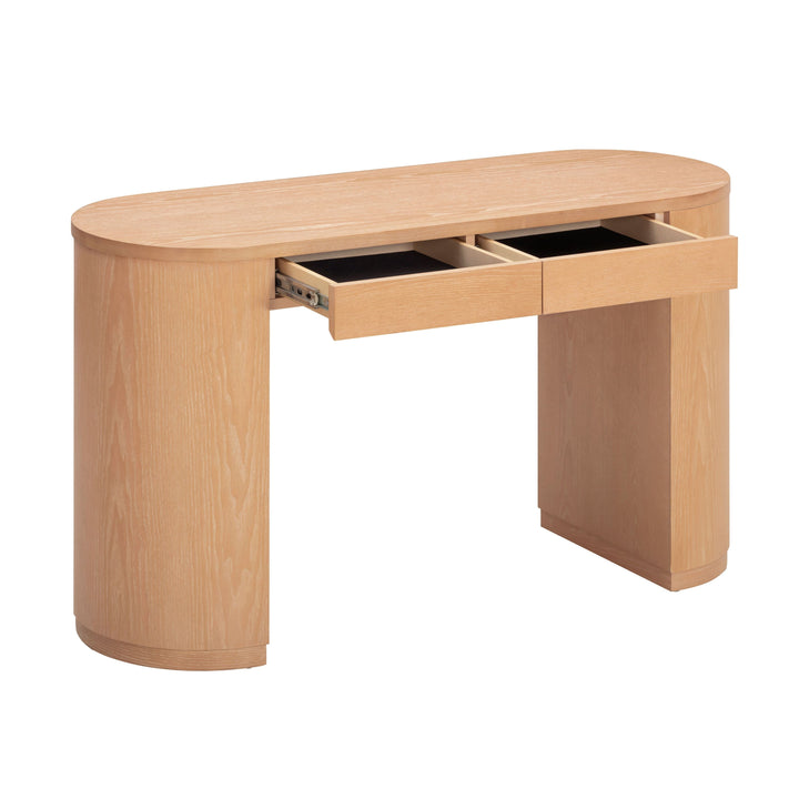 Marlow 52" Natural Wood 2-Drawer Writing Desk