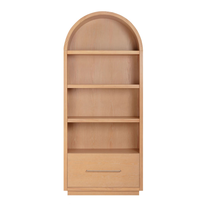 Marlow Natural Wood Bookcase With File Drawer