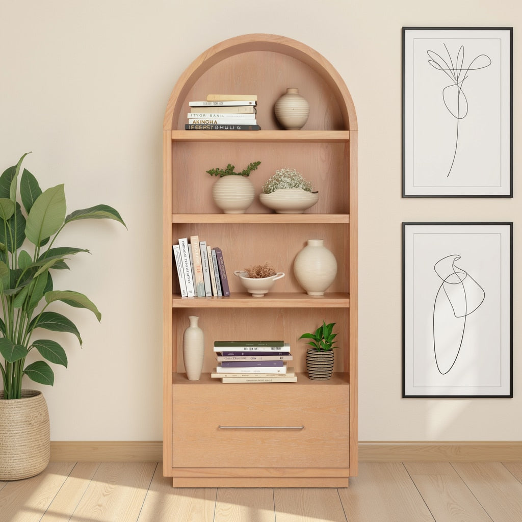 Marlow Wood Bookcase With File Drawer