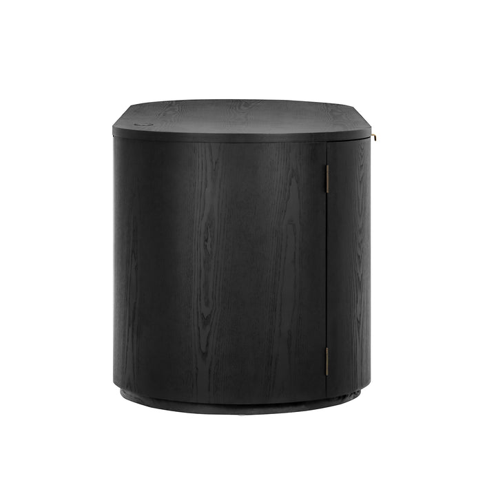 Marlow 64" Black Wood Executive Desk With Storage