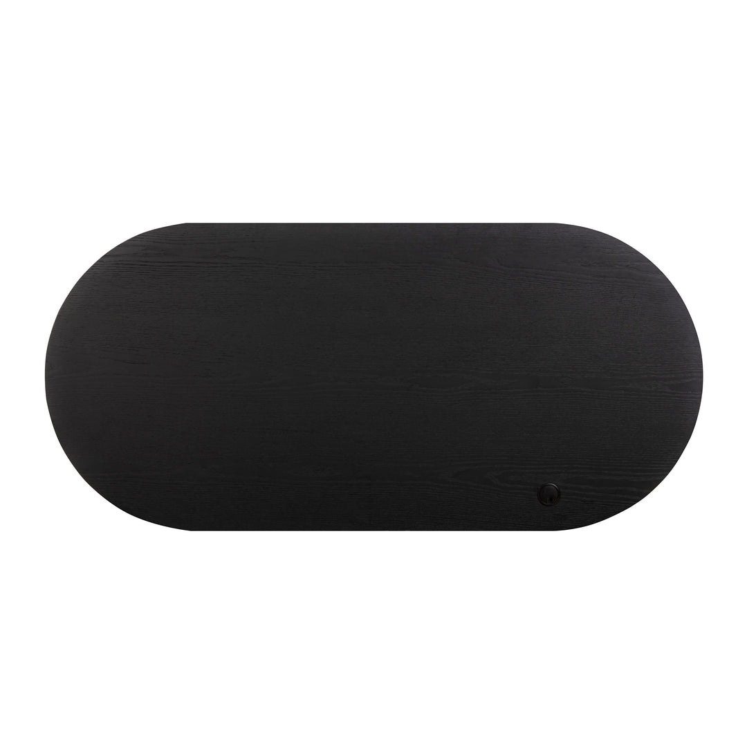 Marlow 64" Black Wood Executive Desk With Storage
