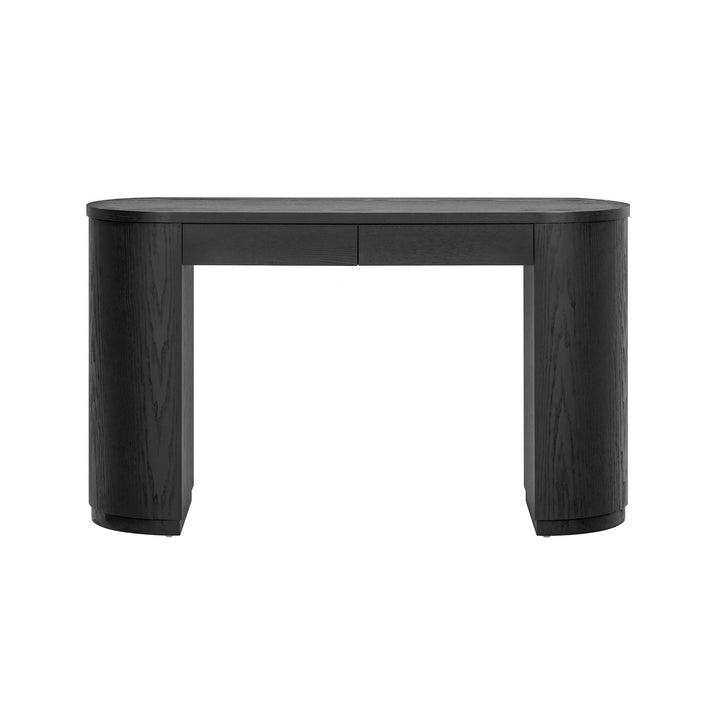 Marlow 52" Black Wood 2-Drawer Writing Desk