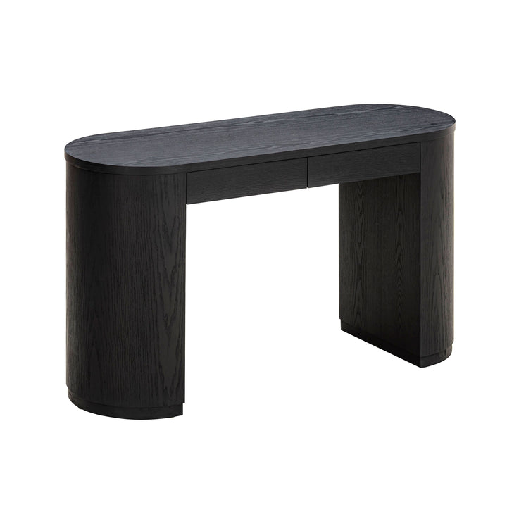 Marlow 52" Black Wood 2-Drawer Writing Desk