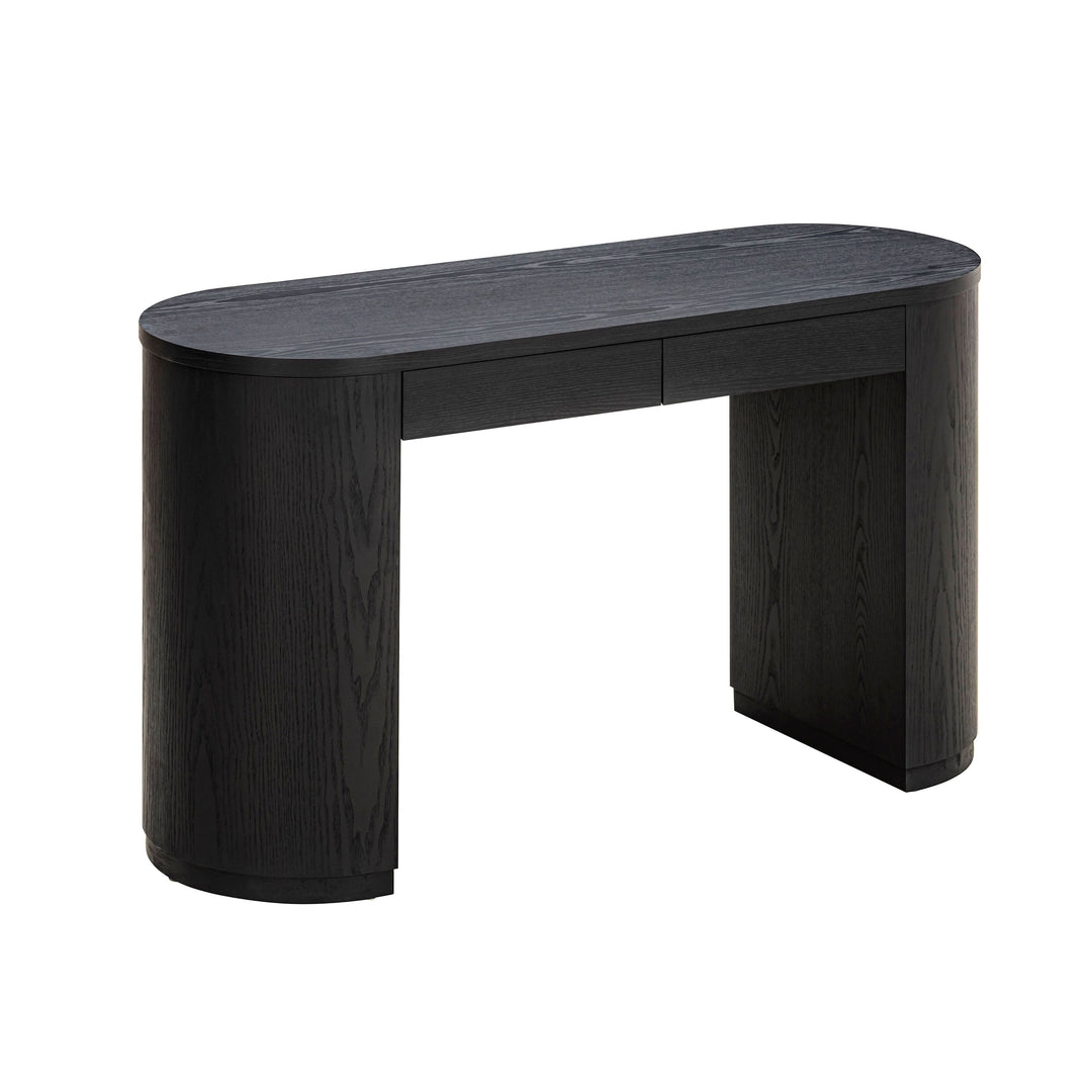 Marlow 52" Black Wood 2-Drawer Writing Desk