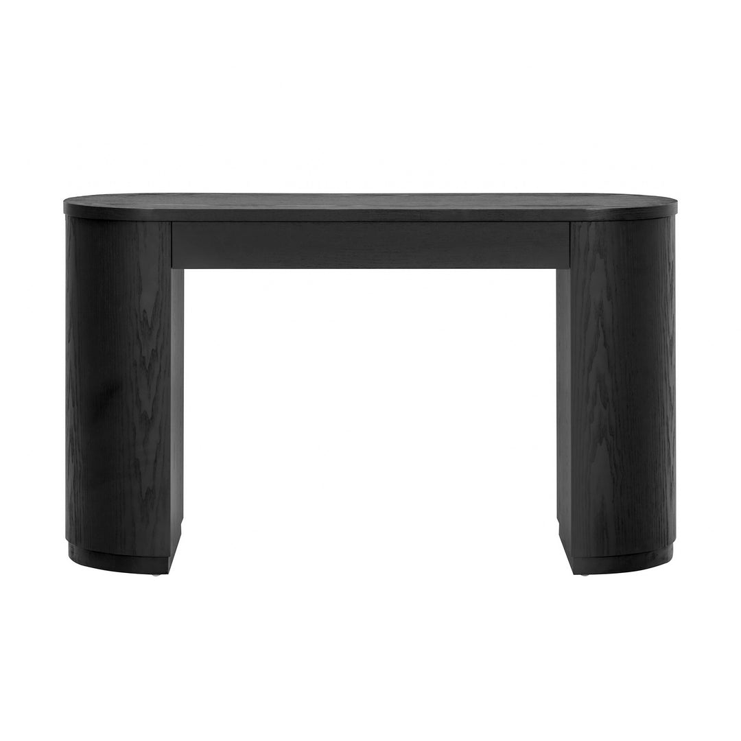 Marlow 52" Black Wood 2-Drawer Writing Desk