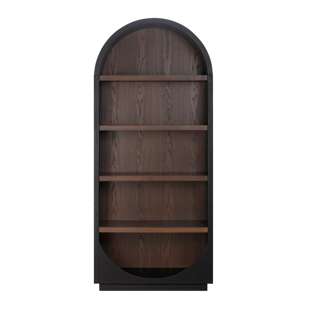 Marlow Black &amp; Brown Two-Tone Wood Bookcase