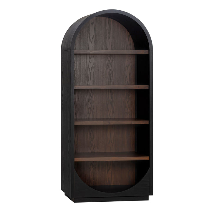 Marlow Black &amp;amp; Brown Two-Tone Wood Bookcase