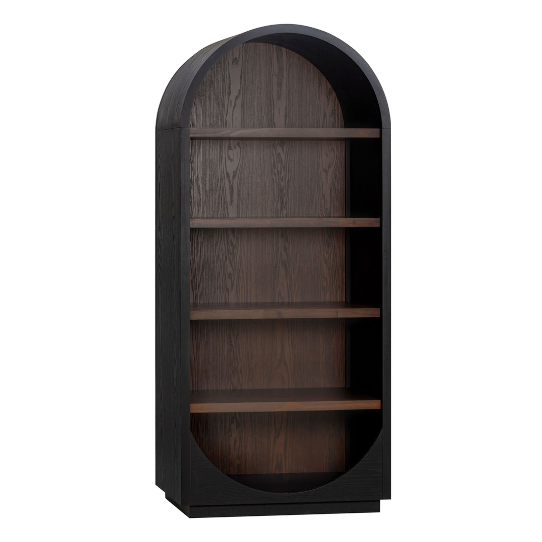 Marlow Black &amp; Brown Two-Tone Wood Bookcase