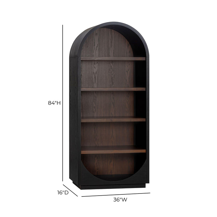 Marlow Black &amp;amp; Brown Two-Tone Wood Bookcase