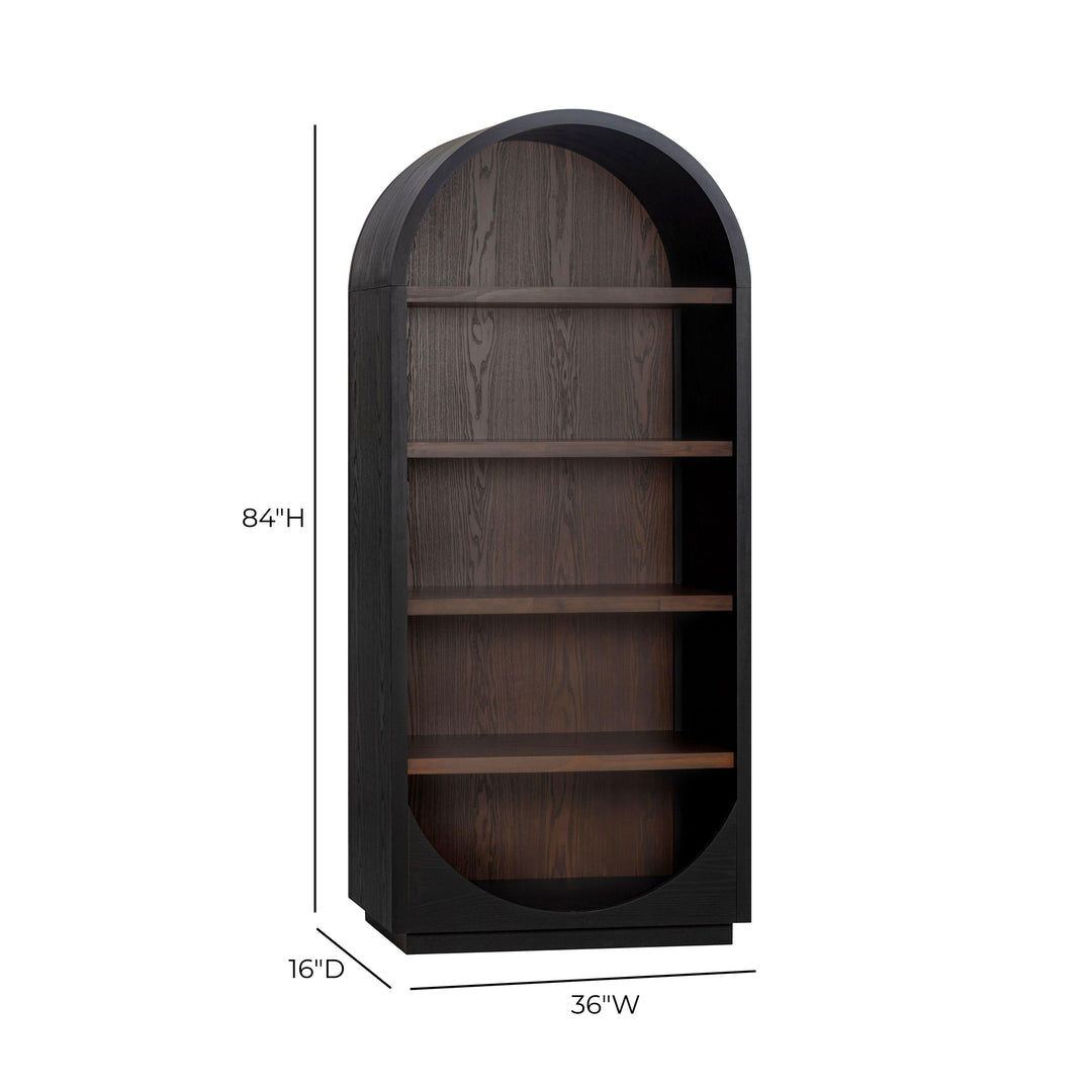 Marlow Black &amp; Brown Two-Tone Wood Bookcase