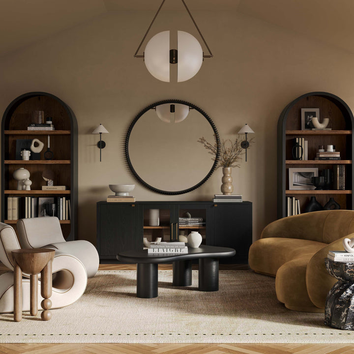 Marlow Black &amp;amp; Brown Two-Tone Wood Bookcase