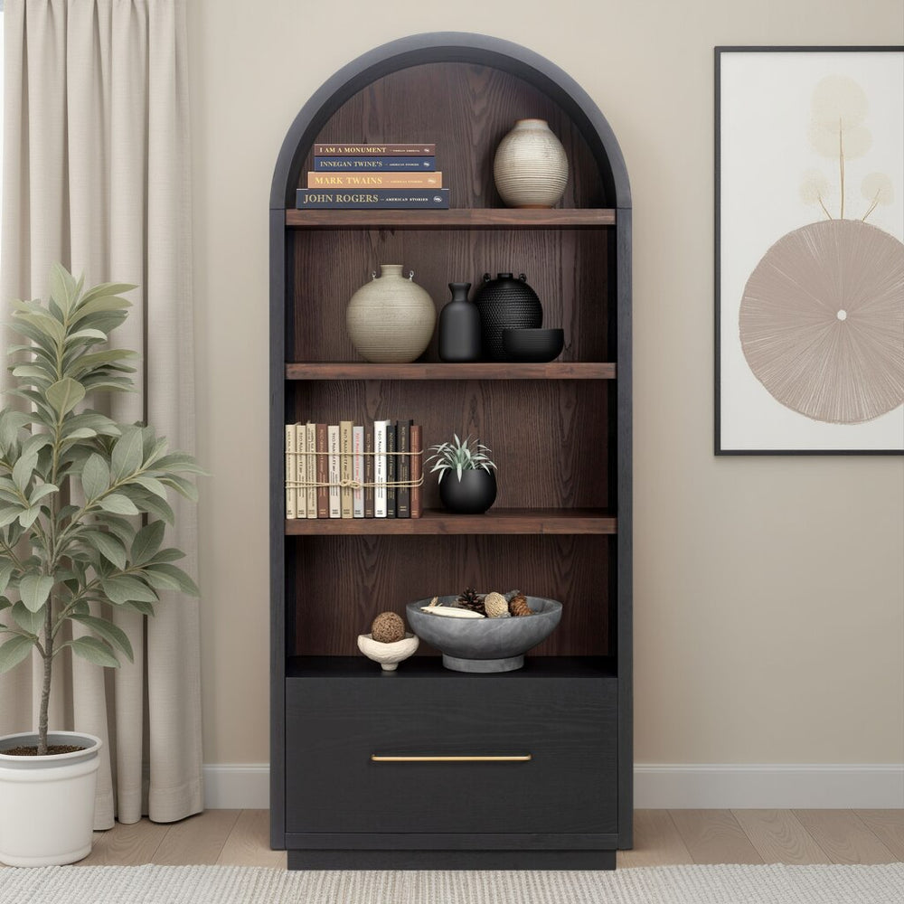 Marlow Wood Bookcase With File Drawer