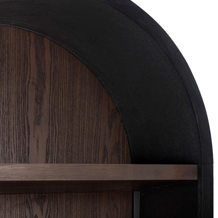 Marlow Black &amp;amp; Brown Two-Tone Wood Bookcase With File Drawer