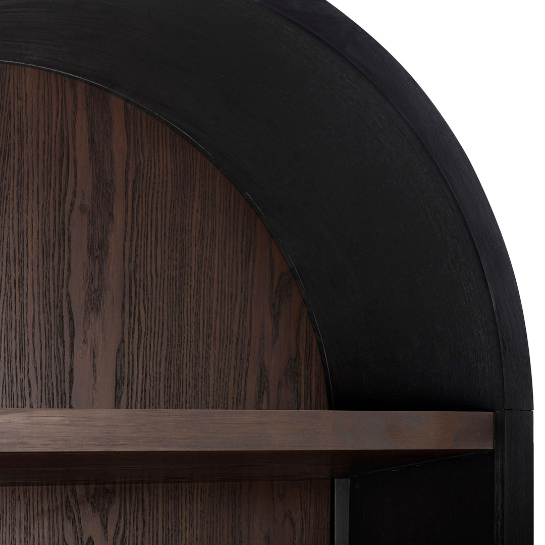Marlow Black &amp; Brown Two-Tone Wood Bookcase With File Drawer