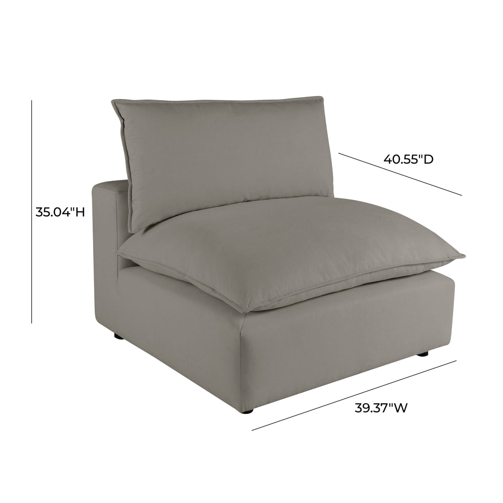 Cali Modular Armless Chair - Slate